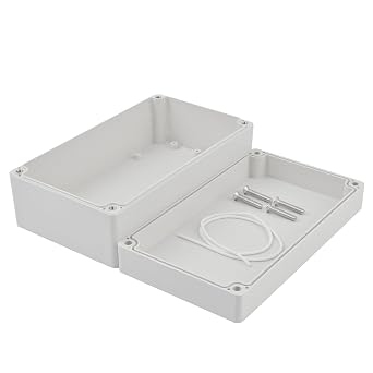 Plastic Electrical Junction Box,IP67 Outdoor Waterproof Project Boxes Universal Enclosure,SuperInk DIY Case,ABS Waterproof/Fireproof Electrical Connection Box,6.2x3.5x2.3 Inch 158X90X60mm,White