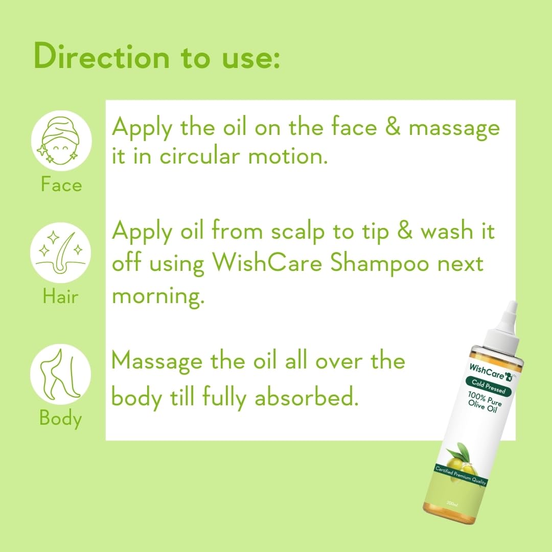 Wishcare Cold Pressed Castor & Olive Carrier Oil - 200Ml Each