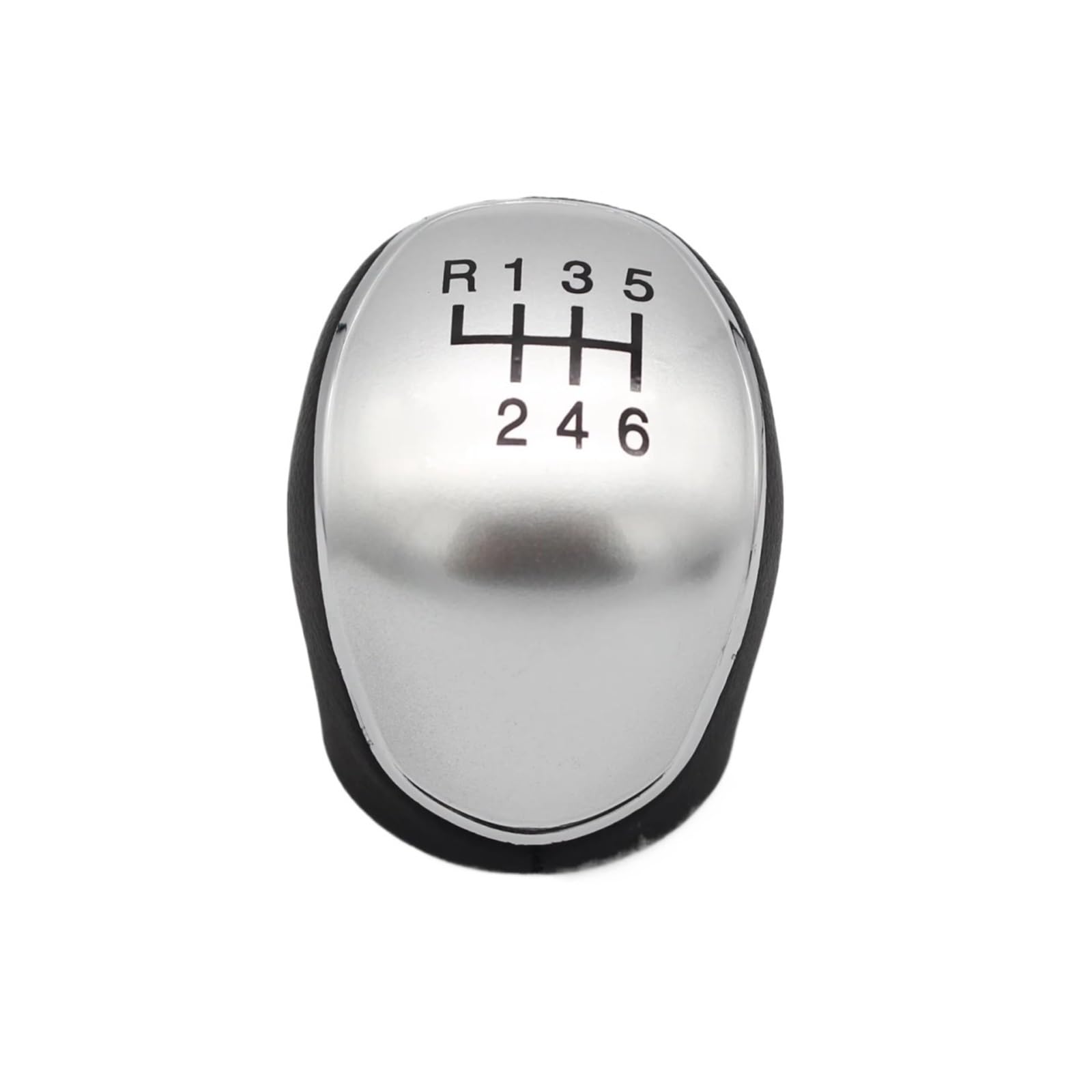 Pbqenxb for for Mondeo4 Mk4 for Focus S-Max C-Max for Kuga for Galaxy PU Leather Shifter Lever Headball 5/6 Speed Gear Shift Knob Car Shift Knobs(Silver 6 Speed)