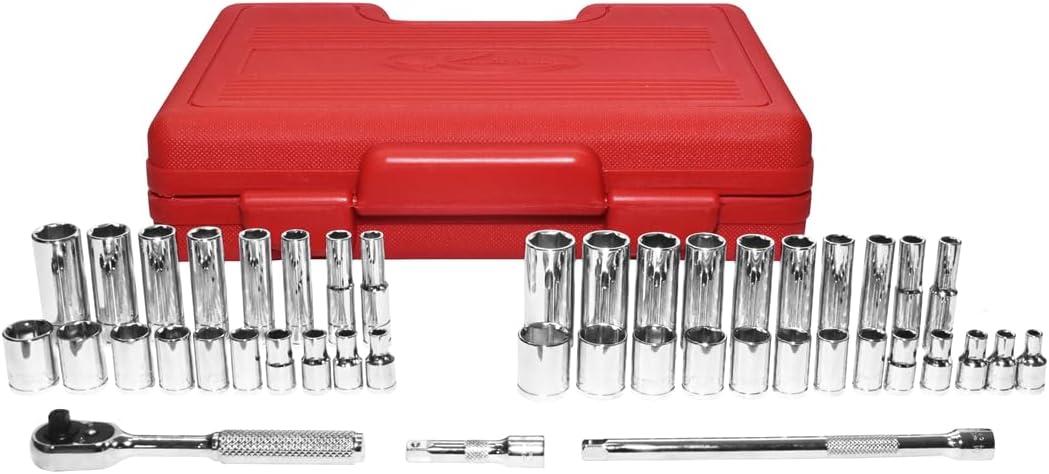 K Tool International Socket Set SAE and Metric 6 pt. 1/4 in. Dr 44 Pieces