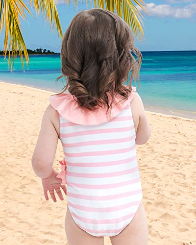 Saeaby Toddler Baby Girl Swimsuit One Piece Bathing Suit Ruffle Tankini Swimsuits Sleeveless Bikini Beachwear Infant Swimsuits For Girls 12-18 Months Pink #TOP2