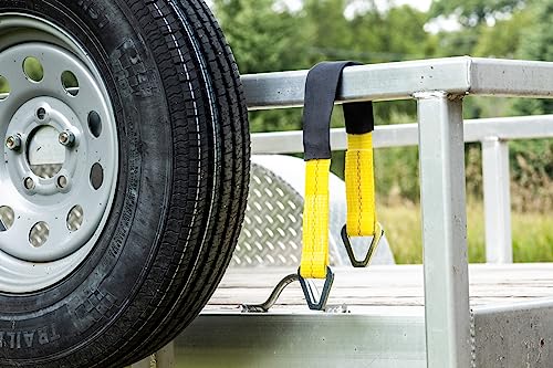 Image of Keeper - 2 inch x 24 inch Premium Axle Tie Down Strap with D Rings - 3,333 lbs. Working Load Limit and 10,000 lbs. Break Strength,One Color (Pack of 2)