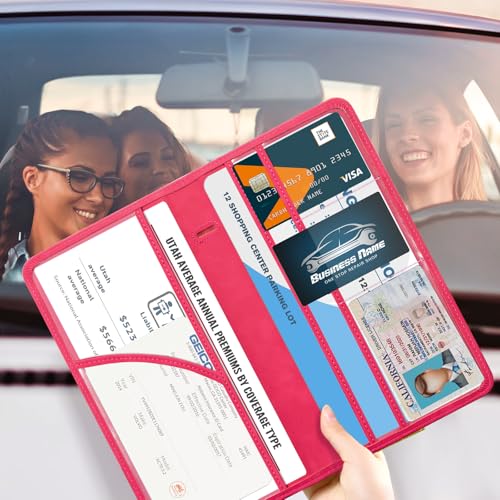 Image of CoBak Car Registration and Insurance Holder | Vehicle Glove Box Organizer, Auto Truck Compartment Document Case with Magnetic Closure for Insurance & Driver License