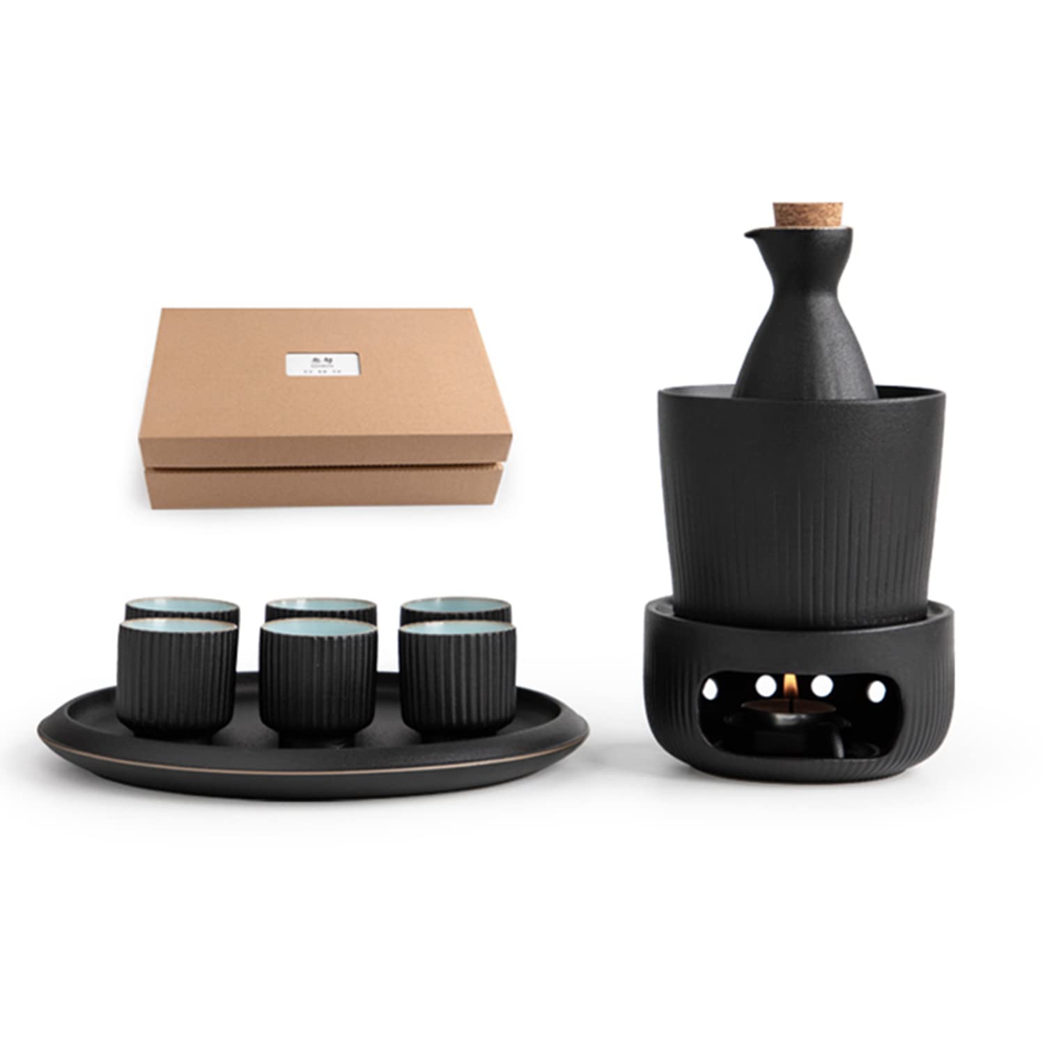 Traditionnel rétro - Lot de 10 tasses à saké en céramique et porcelaine