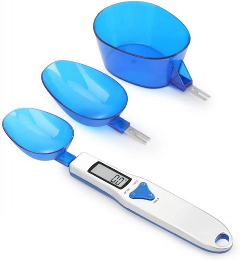 Chnee Kitchen Scale Spoon Gram Measuring Spoon 500g/0.1g Blue Cute Digital Weight Scale Spoon Milligram Measuring Scoop Grams Electronic Measuring Cup for Portioning Tea Flour Spices Medicine