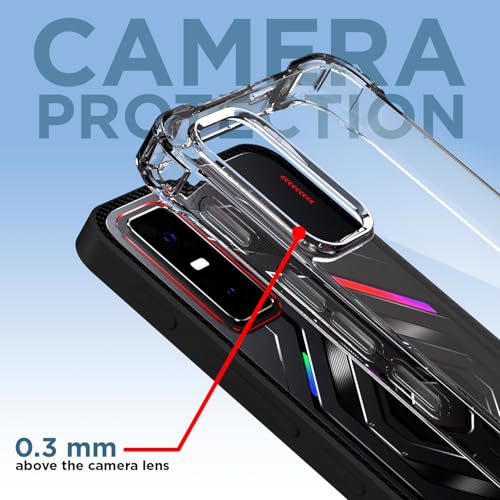 Image of Pikkme Back Cover for Infinix GT 30 Pro 5G PC + TPU Clear Transparent Raised Edges Shockproof Protective Phone Bumper Case(Transparent)