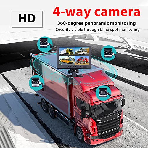 CAMECHO Achteruitrijcamera Set - 4 Waterdichte Camera's met 9 inch Monitor - Afbeelding 8