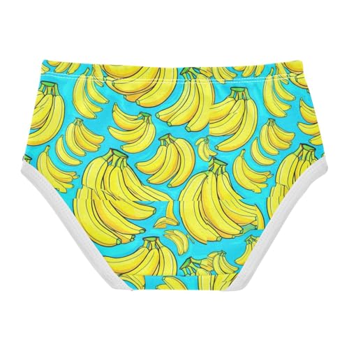 Joisal Cotton Toddler Girls Underwear Yellow Bananas Turquoise Girl Panties Cute Colorful Kids Undies Briefs 2t2