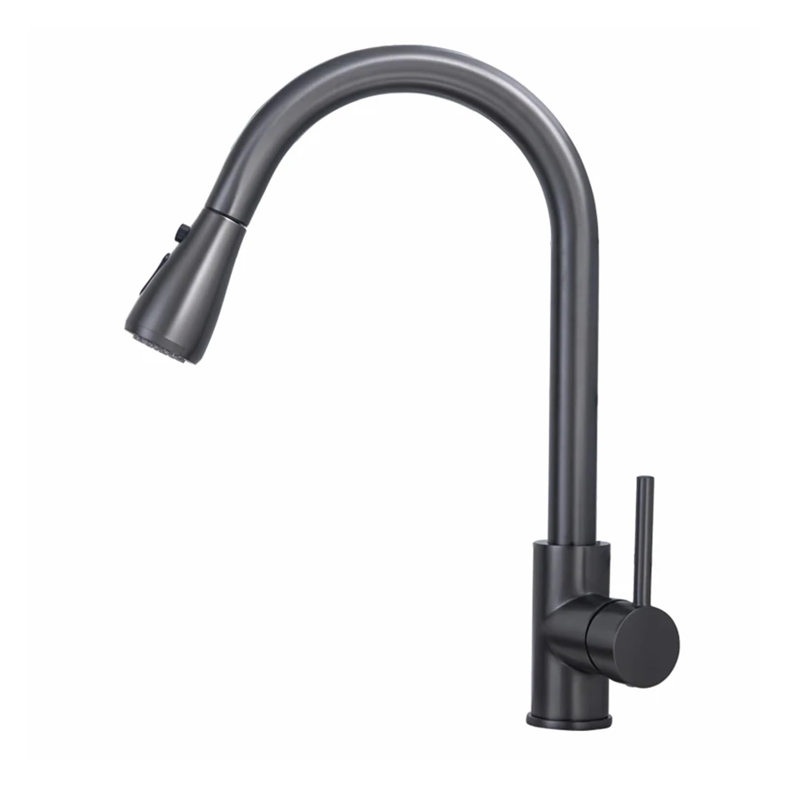 Grifo de cocina extraíble de latón gris para solucionar la limpieza de fregaderos dobles