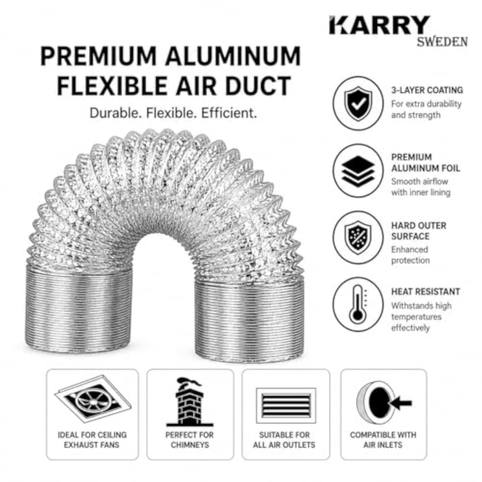 4-Inch Aluminium Flexible Hose for Ventilation