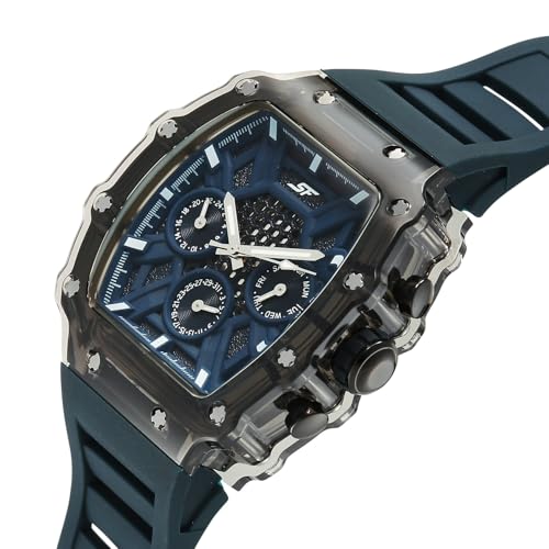 Image of SF Maiden Voyage Sport Watch Quartz Analog with Blue Dial Blue Silicon Strap Watch for Men - 77178PP03W