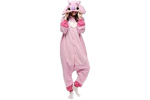 Women's Pink Stitch Hooded Onsie Pajamas Cosplay Costumes