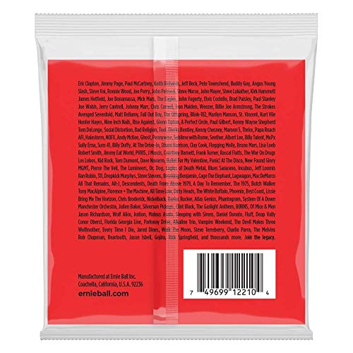 Ernie Ball Cordes filées extra légères en nickel avec corde G filée, pour guitare électrique, calibre 10-50 - Les Beatles, Paul McCartney, John Lennon, RIngo Starr, George Harrison Ernie Ball Cordes filées extra légères en nickel avec corde G filée, pour guitare électrique, calibre 10-50 – Image 3