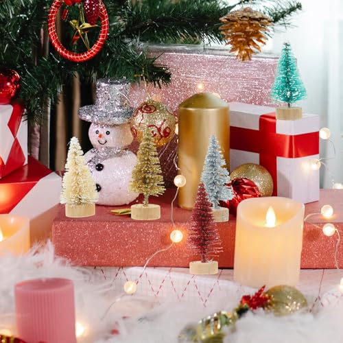 Árboles de Navidad de mesa artificiales Veemoon mini decoración navideña hogar 60 piezas 7