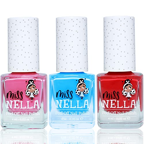 Miss Nella Girl Power Nagellack, abziehbar, geruchsfrei, auf Wasserbasis und sicher für Kinder, Rosa, Blau und… – Bild 2