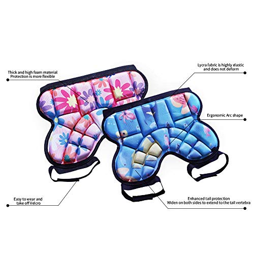 Julymoda Kids Protection Hip Pad 3D Padded Shorts Butt Sponge Padded Breathable Protective Gear for Skating Snowboard Sports (for 6-12 Years Old) Blue