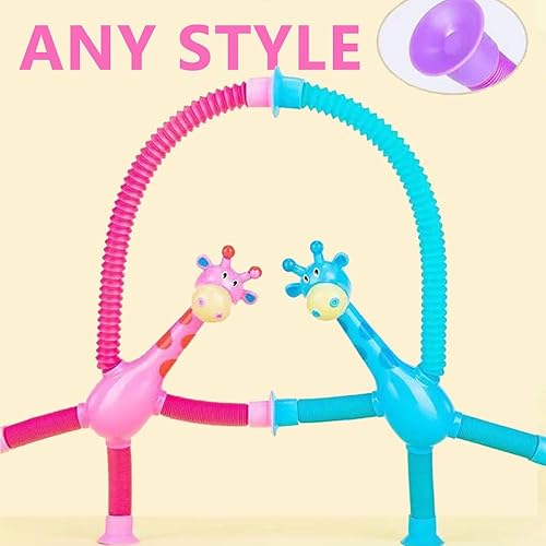 Miniatura 4 de Paquete de 8 juguetes telescópicos de jirafa con ventosa, tubos sensoriales para niños y niñas, juguetes antiestrés para niños y niñas de 14 años,