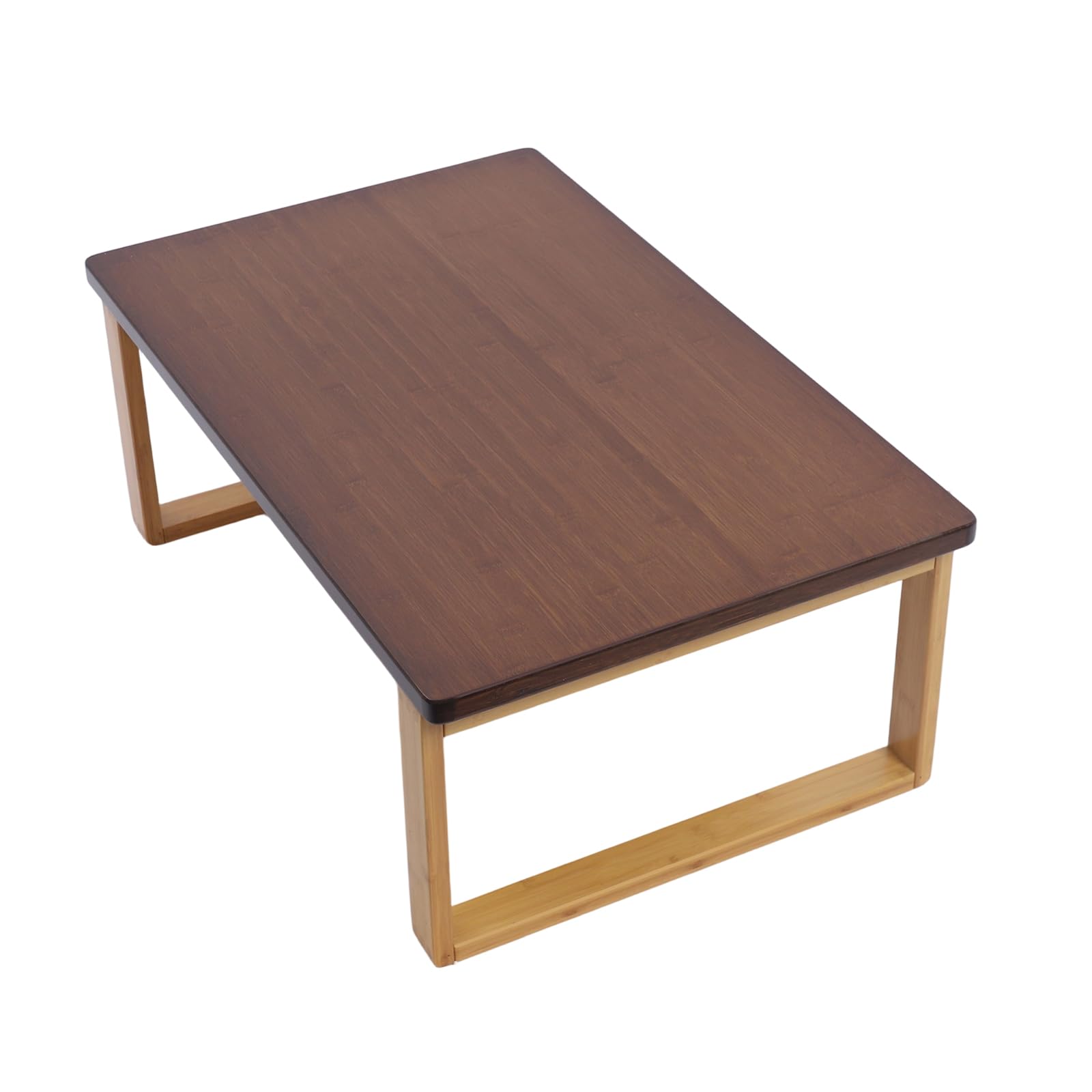 Tavolino da caffè pieghevole, in bambù, basso, per soggiorno, ufficio, terrazze, studio, 80 x 50 x 31 cm