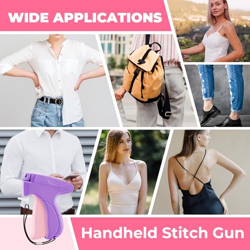 Image of Stitch Gun for Clothes - Handheld Stitch Gun Quick Clothing Fixer - Tagging Gun - Includes 6 Needle, 1000 Black Fasteners & 1000 White Fasteners