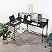 Price comparison product image Homy Casa L Shaped Corner Desk 165 * 110cm Computer Workstation Industrial Style Gaming Desk Writing Table for Home Office Study, Easy to Assemble and Space saving, Black