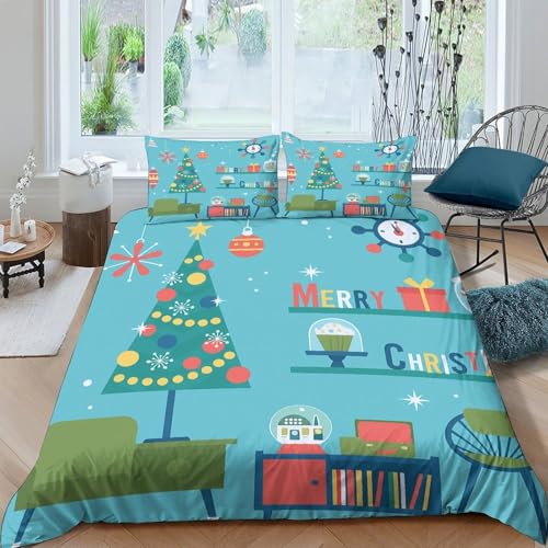 Housse de couette Noël microfibre résistante et hypoallergénique