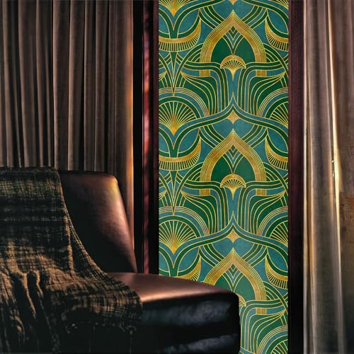 Vinilo Decorativo Abstracto Boho Verde 40x300 cm miniatura 2