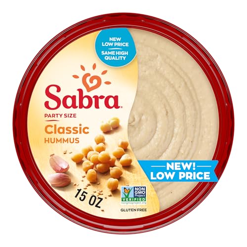 Sabra Classic Hummus Dip, 15oz - Smooth & Creamy Hummus for Dipping Vegetables & Snacks, Sandwich Spread & Healthy Snacking - Non-GMO, Vegan, Gluten-Free, Kosher & Vegetarian