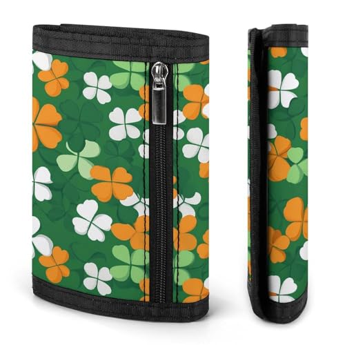 Irish Shamrock Saint Patrick Custom Trifold Wallet Front Pocket Credit Card Holder with Coin Purse for Men Women Travel Gifts3