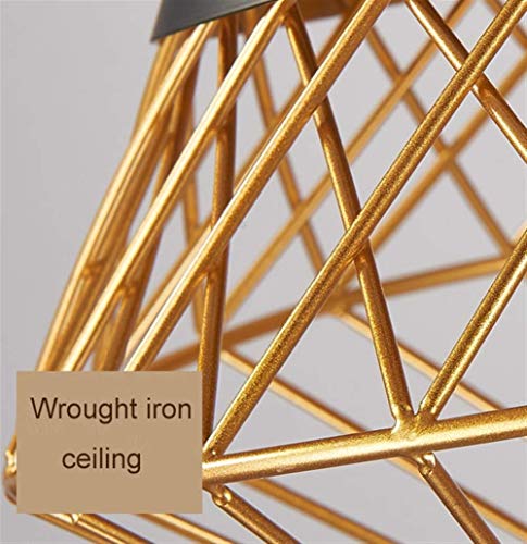 Suspension industrielle en fer rétro forme cage d'oiseau avec douille de lampe E27 - 4