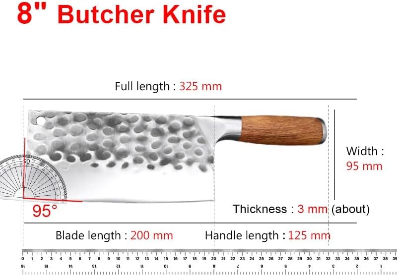 Meat Cleaver,Cleaver Knife 8 Inch Professional Chef Kitchen Knives Cleaver Meat Chopping Vegetables Chinese Knife Wood Handle Stainless Steel Knife Cleaver, LAMAJIGA5844