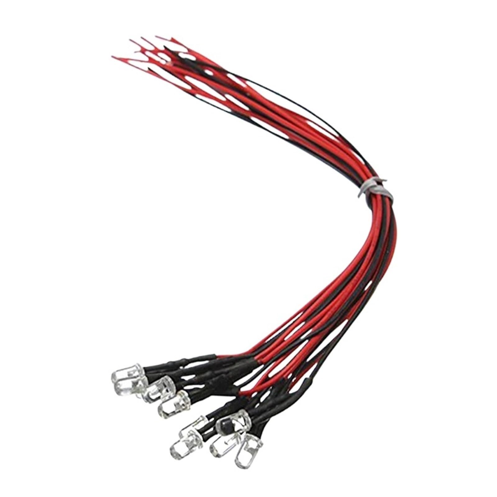 50 pz 3 V 5 V 12 V 24 V DC 3mm 5mm Diodi LED Rosso Verde Blu Giallo Arancione Rosa Bianco Caldo Precablato Cavo da 20 cm(5V 3mm,Orange)