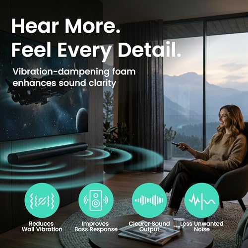 Image of ynVISION.DESIGN Soundbar Wall Mount compatible with Sonos Arc Ultra and Sonos Arc - Includes All Hardware and Anchors for Drywall & Hard Surface- Vibration-Reducing Foam Pads - Flat Wall Mount - Black