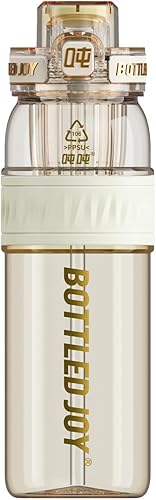 BOTTLE JOY Botellas de agua PPSU de 26 onzas, botella de doble boca para beber con succión y bebida, botella de agua deportiva reutilizable sin BPA