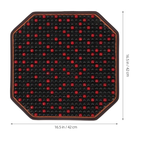 Image of 1Pc Wood Bead Car Seat Cover Cooling Cushion Breathable Natural Wood Beads for Summer Comfort Massage Function Easy Installation for Cars Trucks and Office Chairs Wine Red