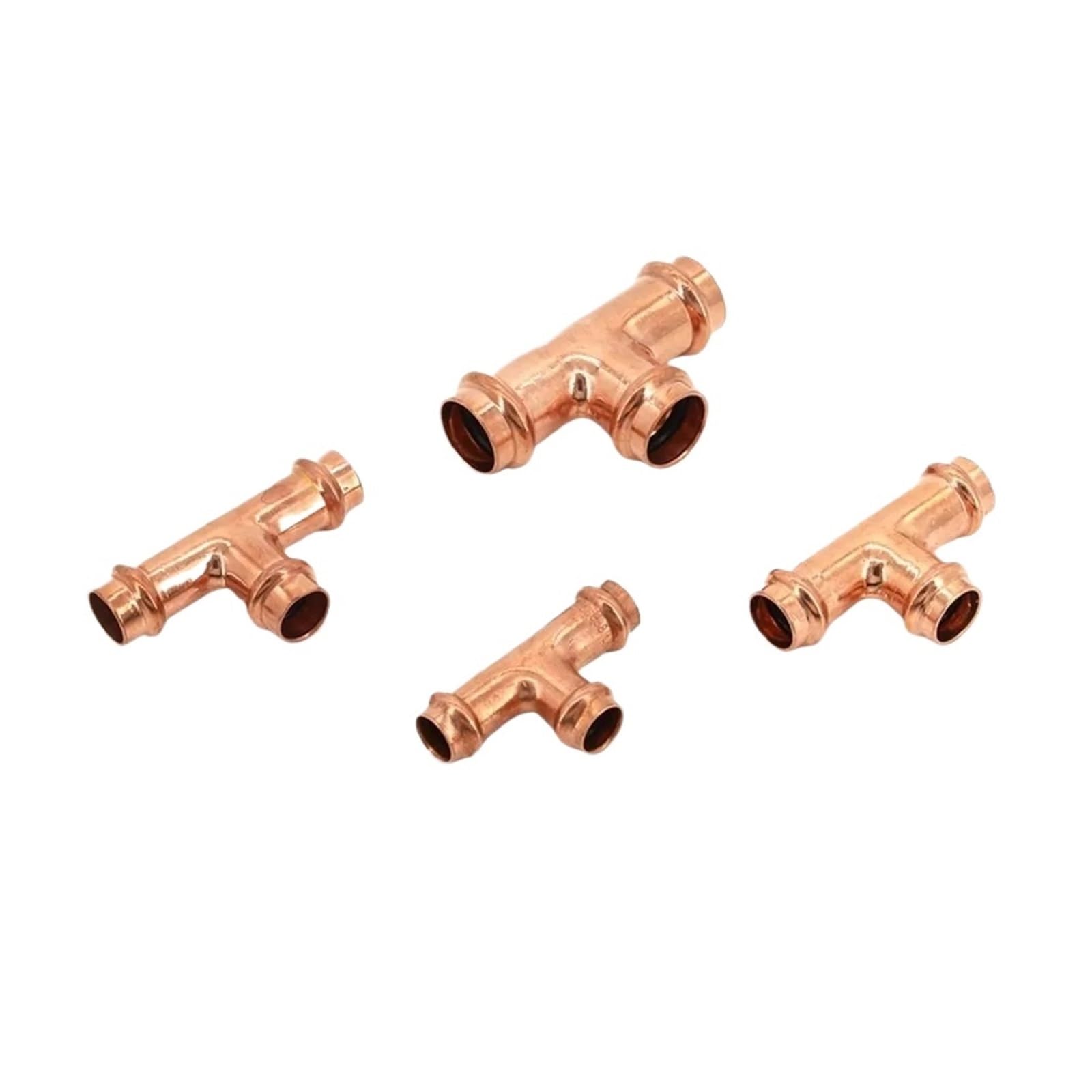 ID 15-54mm Miedziana złączka ciśnieniowa z podwójnym zaciskiem Trójnik o tej samej średnicy Złącze do podgrzewania wody w kształcie litery T/V(ID35mm,Normal For Water)