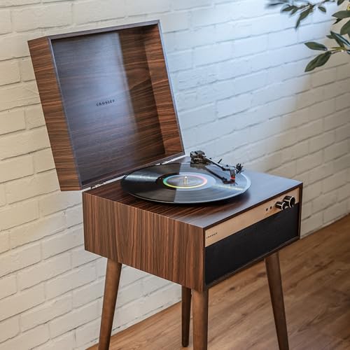 Crosley CR6236AFT-WA Jasper 3-Speed Bluetooth in/Out Vinyl Record Player Turntable with Built-in Speakers and Detachable Legs, Walnut - Les Beatles, Paul McCartney, John Lennon, RIngo Starr, George Harrison Crosley CR6236AFT-WA Jasper 3-Speed Bluetooth in/Out Vinyl Record Player Turntable with Built-in Speakers and Detachable Legs, Walnut – Image 7