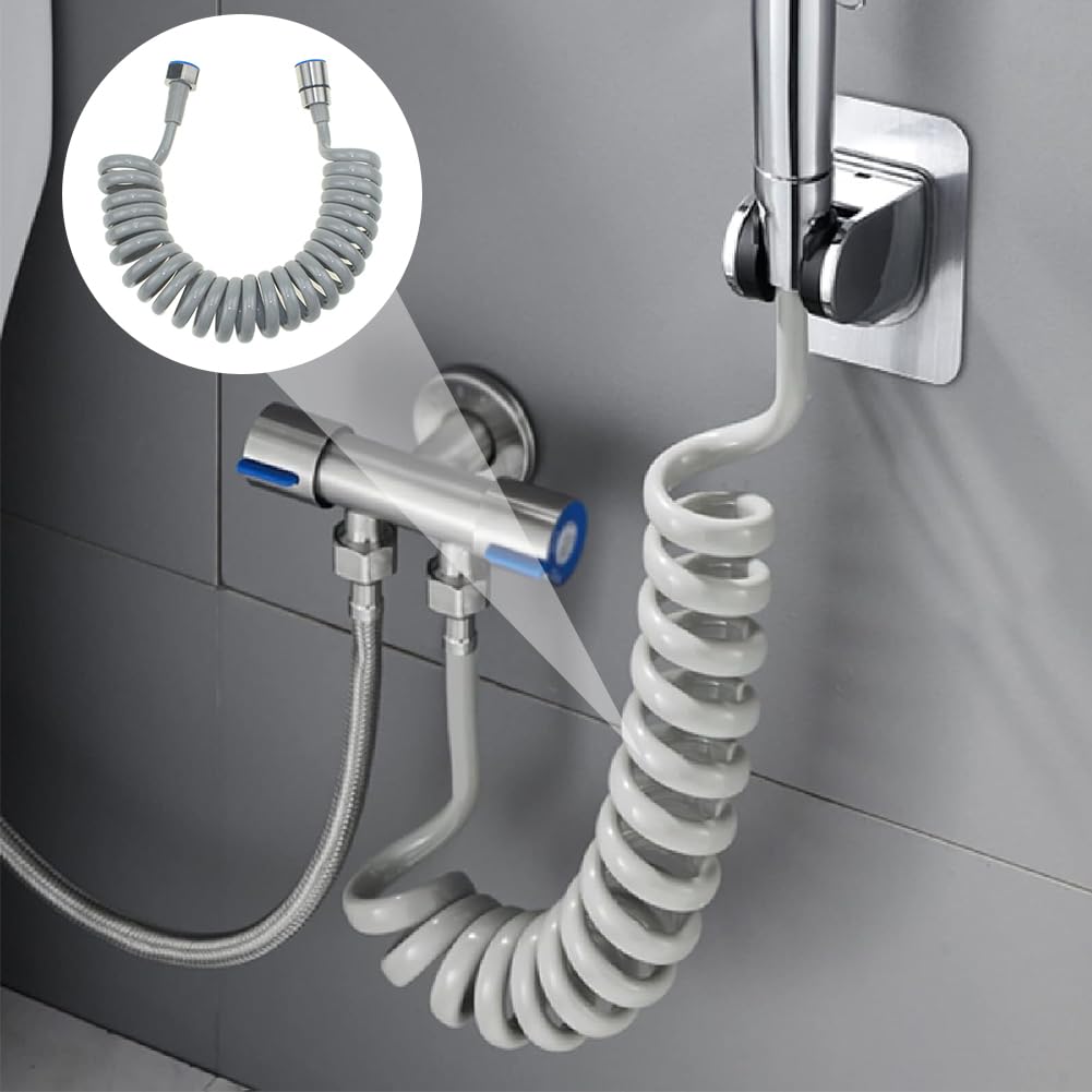 Tubo Doccia 3 Metri, Flessibile Doccia Telescopico,Flessibile Doccia a Molla in ABS,per Bidet,Doccetta,Soffione