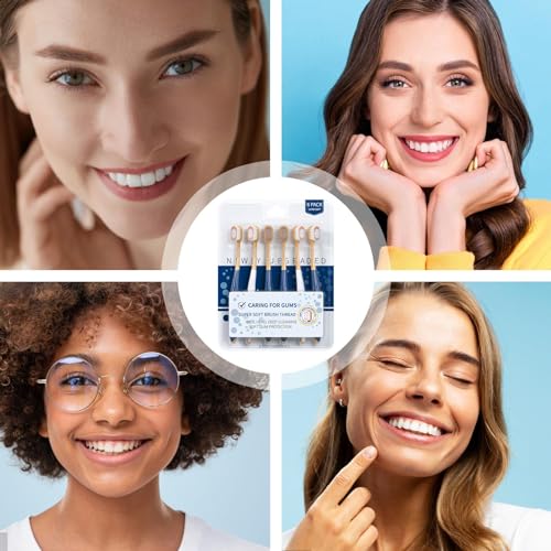 Weiche Zahnbürsten für Erwachsene, Set mit sechs ultraweichen Zahnbürsten, ultraweiche Zahnbürste mit breitem Kopf, weiche Zahnbürste für Erwachsene, eingezogenes Zahnfleisch u – Bild 5
