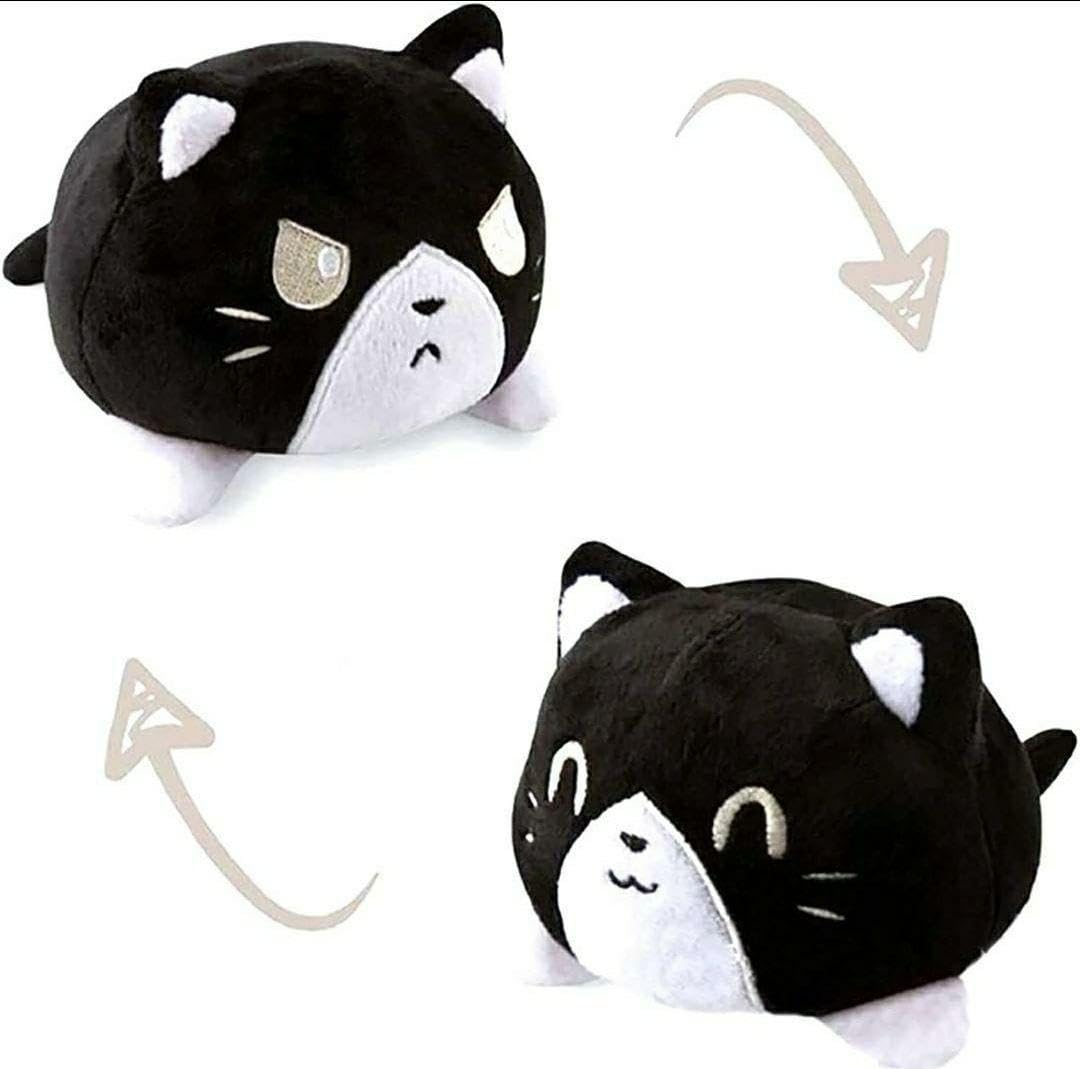 Amazon.co.jp: 猫 ねこ ぬいぐるみ リバーシブル 黒白ねこ 15cm×15cm