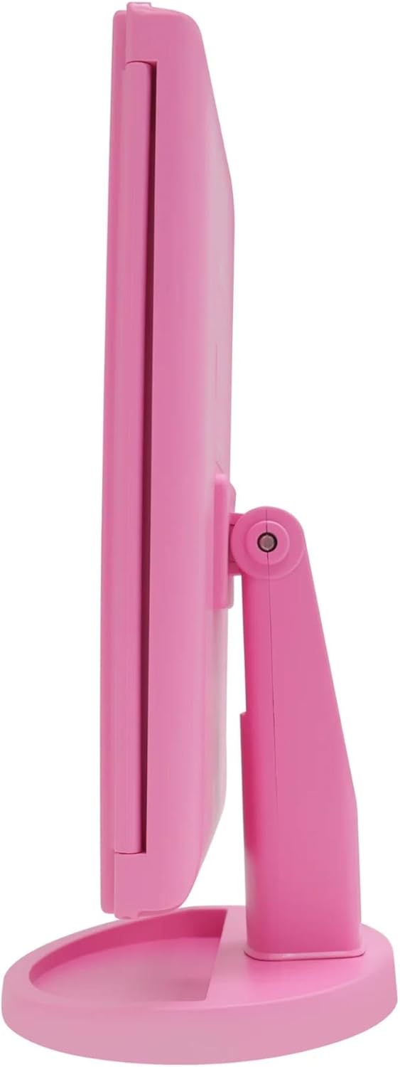 Impressions Vanity Hello Kitty Pink A Dot Trifold LED Makeup Mirror with Artwork, Vanity Mirror with Strip LED Tri Tone Light, Dual Magnification Touch Sensor, and Adjustable Tilt, Catchall Storage - Image 4