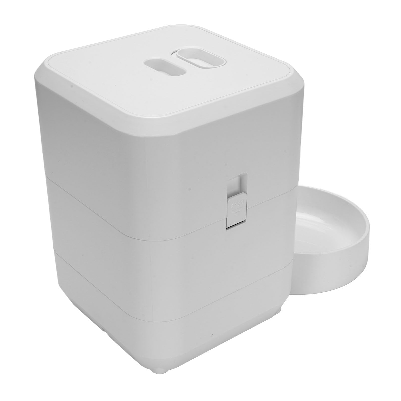 Mangeoire Automatique pour Animaux de Compagnie Connectée WiFi, Conception Polyvalente, Distributeur de Nourriture Sèche Facile à Utiliser pour Les Parents d'animaux Occupés (White)