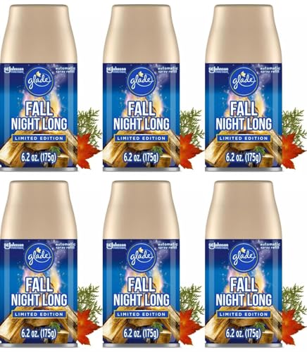 SC Johnson Glade Automatic Spray Refill, Air Freshener for Home and Bathroom, Fall Night Long, 6.2 Oz (Pack of 1)