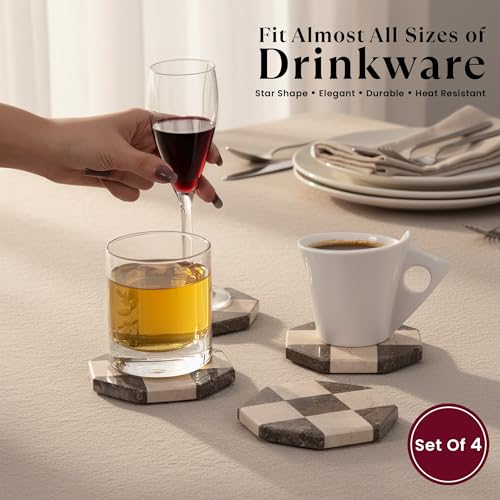 Dessous de verre en marbre fait à la main Vérone, décoration de table
