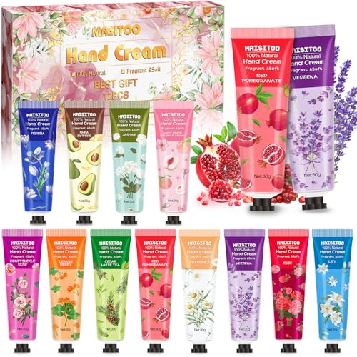 ZHHGOO 12 Pack de Crema de Manos,Mini Crema de Manos para Mujer,Hidratante De Manos para Manos Secas y Agrietadas,Cremas Manos de Regalo Navidad,para el día de la Madre,Navidad,Regalos de Cumpleaños