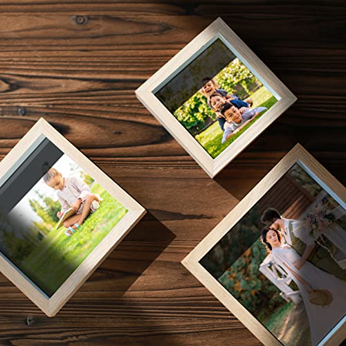 Robhomily 6X6 Solid Oak Wood Picture Frame With Real Glass, Square 6X6 Natural Wooden Picture Framewith Stand For Tabletop And Wall Mounting, Poster Frame Wall 6X6 Photo Frame For Home/Office Decor #TOP4