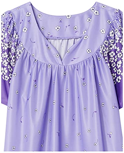 Image of AmeriMark Casual Women's Patio Muumuu House Dress Loose Comfortable Short Sleeve Sun Dress Lounger Gown Sleepwear for Ladies