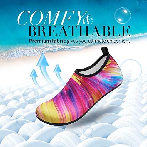 Homitem Water Shoes for Women Men Aqua Socks Swim Beach Pool River Slip-On Barefoot Quick-Dry Vacation Cruise Essentials Accessories for Yoga Kayak Sports
