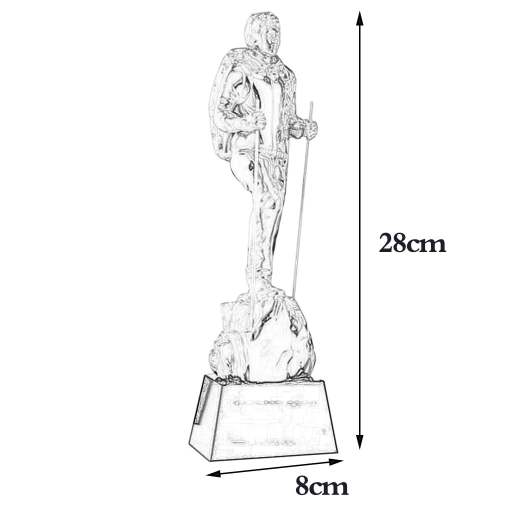 Trofeos, medallas y premios Trofeo De Montañismo Senderismo Trofeo del Campeonato De Competición De Cross-Country De Escalada Al Aire Libre Trofeo De Honor Montañero (Color : Silver, S : 8 * 28cm)