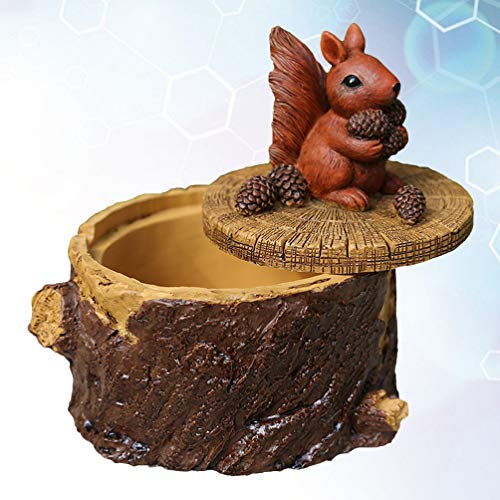 CLISPEED Cinzeiro de Resina Esquilo Esculturas EstÃ¡tuas Dos Desenhos Animados Forma Animal Suporte