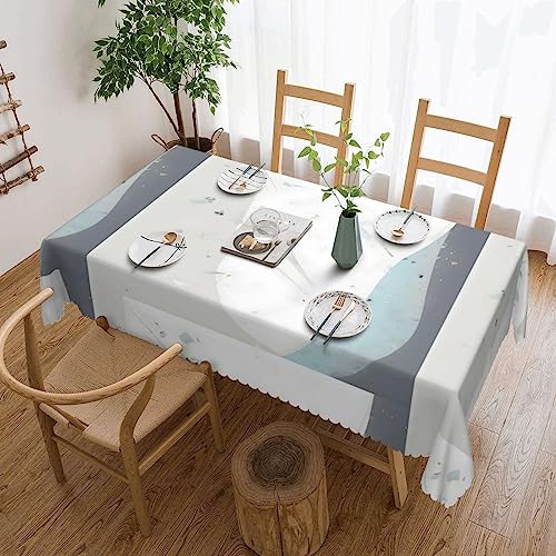 Nappe en dentelle bleue et blanche réutilisable pour table de restaurant - 2